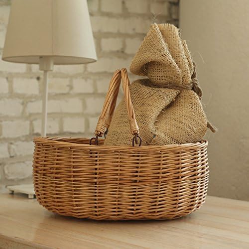 Wicker Picnic Baskets with Handles.Kingwillow. (Natural) - Image 5