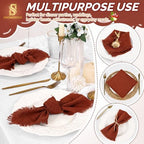 Showgeous 30 Pack Terracotta Cloth Napkins with Fringe, 16x16 inch - Image 6