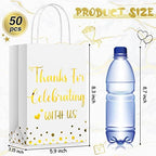 Ctosree 50 Pcs Bridal Shower Welcome Bags Bulk, White, Gold - Image 2