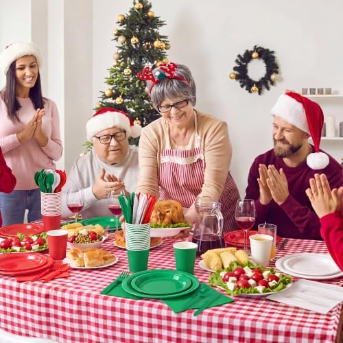 Kochorie 350 Pcs Christmas Plates and Napkins Set Disposable Party Supplies - Image 7