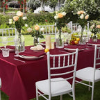 6 Pack Satin Table Cover Rectangle, 60 x 102 Inches, Burgundy - Image 4