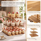 Novabright 3 Tier Scalloped Cupcake Stand for Wedding Birthday, Square - Image 3