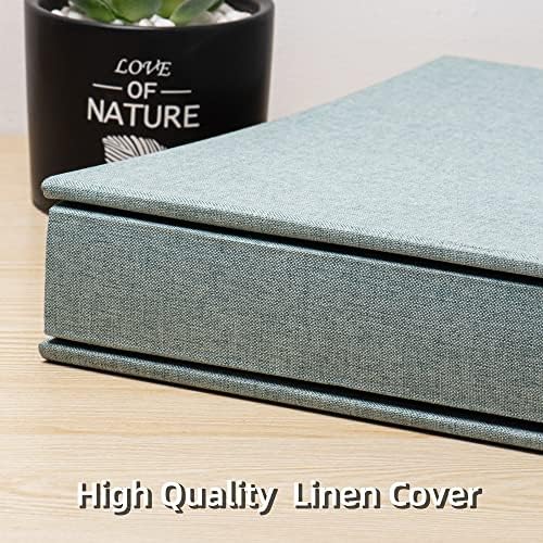 Super Large Photo Album Self Adhesive Scrapbook Album for 4×6 5×7 8×10 10×12 or Bigger Pictures DIY Magnetic Linen Cover Album 80Sheets/160Pages DIY Photo Album(Green) - Image 2