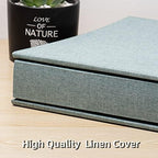 Large Photo Album Self Adhesive 4x6 5x7 3x5 8.5x11 Scrapbook Magnetic Album DIY Scrap Book Length 13 x Width 12.8 (Inches) 120 Sticky Pages Linen Cover DIY Photo Album (Green) - Image 5