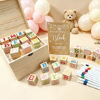 140 Pcs Baby Shower Blocks to Decorate Game Kit Includes Wooden Blocks Markers Game Sign Storage Box for Baby Shower Gender Reveal Activity Party Decorations - Image 6