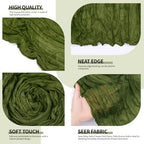 12 Pcs Olive Green Cheesecloth Table Runner 10Ft, Gauze Table Runners 21.5 x 120 inch,Semi Sheer Cheese Cloth Fabric Runner Bulk for Wedding,Party,Baby Shower,Bridal Shower - Image 4