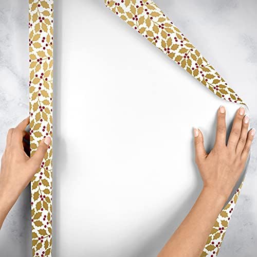 Jillson Roberts Gift Wrapping Paper, Elegant Holly, 6 Jumbo Rolls 10ft x 30in - Image 4