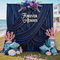 12ft x 10ft Navy Blue Backdrop Curtains for Parties, Wrinkle Free 2 Panels Photo Backdrop Drapes Back Drop Cloth for Wedding Birthday Photography Background Decor by CO-AVE
