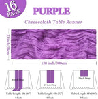 16 Pack 23 x 120 Inch Purple Table Runner 10Ft Cheesecloth - Image 2
