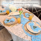 28 Pack Baby Blue Cheesecloth Table Runner 17x108 Inch Semi Sheer Boho Gauze Cheese Cloth Fabric Table Runners, for Wedding Party Baby Shower Birthday Home Decor Garden Farmhouse - Image 6