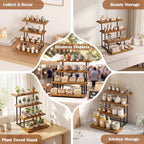 Emfogo Wooden Cupcake Display Stand, 4 Tier Rectangular Tiered Dessert Stands, Cupcake Display Risers for Vendor Booth Dessert Table Party Wood Serving Tray for Cup Cake Cookie Food (1 Pack) - Image 7