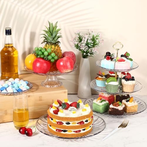 6 Pcs Acrylic Dessert Stand Set Tiered Tray Holder, Vivid Style - Image 3