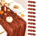BLUETOP 10 Pack Terracotta Cheesecloth Table Runners 35x120 Inch, 10FT Rustic Burnt Orange Cheese Cloth Table Runner for Wedding Bridal Shower Baby Shower Birthday Holiday Decor by BlueTopCoLtd