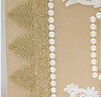 higher volume capacity XL magnetic page wedding album. 80 pages, 4x6, 5x7, 8x10, 8x12 photos, gift box. Fabric pearls gold lace flowers wedding album, personalizable - Image 3