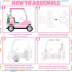 3.94 Ft Pink Golf Cart Corrugated Plastic Standee Photo Prop - Image 6