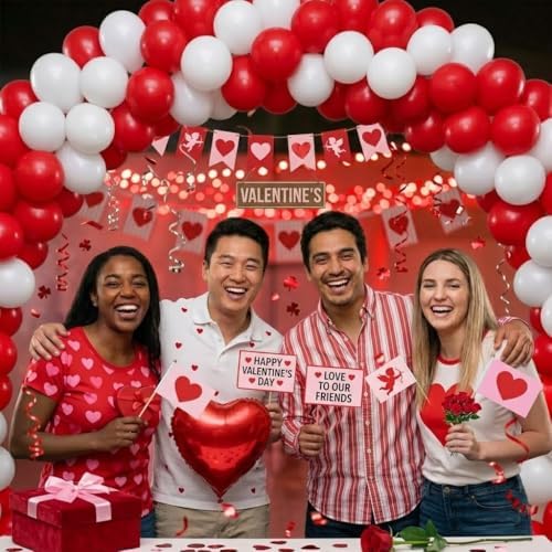Balloon Arch Deluxe DIY Professional Kit with St. Valentine's Day Red and White Balloons (1/Pkg) Pkg/1 - Image 4