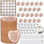 LemonRoad 192 Pcs Wedding Favors for Guests Cork Coasters Candles Bulk Thank You for Celebrating with Us Party Decoration Cards and Organza Bags for Wedding Gift Bridal Shower Party Favor (Heart) by Unknown