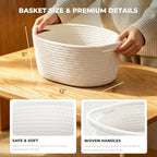 8 Pack Small Woven Baskets, 12"x 8"x 5" Empty Gift Baskets with Gift Bags and Bows, Gift Baskets for Christmas Mother's Day, Baby Showers, Birthdays, Raffle Storage Basket with Handles, White - Image 2