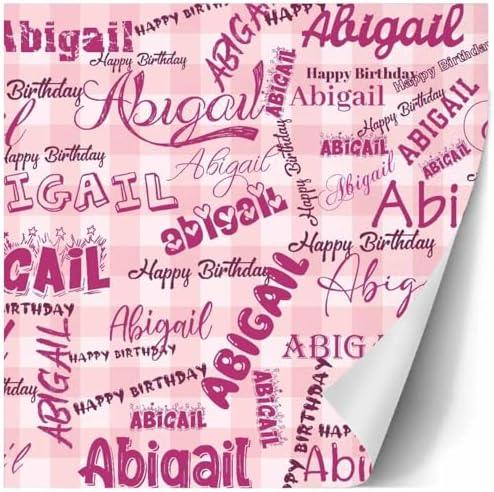 AOFUN Personalized Logo Gift Personalized Name Text Wrapping Paper Personalized Gift Just Because Gifts For Her Wrapping Paper For Him Valentines Paper 5 Rolls 58" x 23" - Image 3