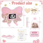 Kosiz 65 Pcs Pink Bow Baby Shower Guest Book Alternative for 60 Guests - Image 2