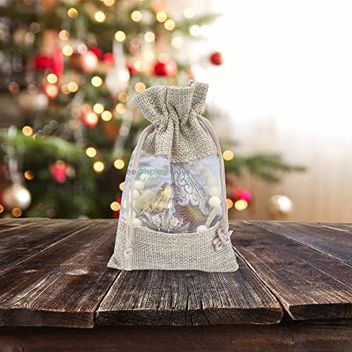 48 pc Jute Burlap & Sheer Organza Gift Bags w. Drawstring by TheDisplayGuys - Image 5