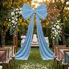 Suncalla 40 x 80 Inch Extra Large Blue Velvet Bow for Backdrop, Xmas Tree - Image 4