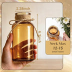 Mason Jar Glass Vases 6 Pack, Amber Flower Vase for Centerpieces - Image 2