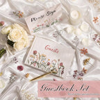 Ctosree Wildflower Baby Shower Guest Book with Pen,Pink Brown,8.3 * 6 Inch - Image 3