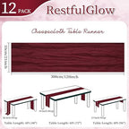 12 Pack Burgundy Cheesecloth Table Runner 10Ft 23 x 120 Inch - Image 2