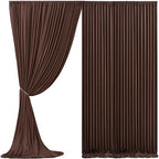 Brown Backdrop Curtain for Parties Wedding Wrinkle Free Brown Photo Curtains Backdrop Drapes Fabric Decoration for Birthday Party Baby Shower 5ft x 7ft,2 Panels by Tao-GePartyDecorations