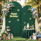 Hunter Green Arch Backdrop Cover 7.2FT 6FT Spandex Arch Covers Stretchy Backdrop Set of 2, Double-Layer Wrinkle Free Wedding Arch Stand Cover Party Backdrop Curtains for Baby Shower Birthday Party - Image 2