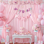 24x10FT Baby Pink Backdrop Curtains for Wedding Parties, Wrinkle Free Polyester Photography Backdrop Drapes for Wedding Baby Shower Birthday Parties Stage Background Stand Decorations 4x10ft,6 Panels - Image 2