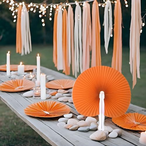 24 Pieces Multicolor Round Paper Fans - Image 5