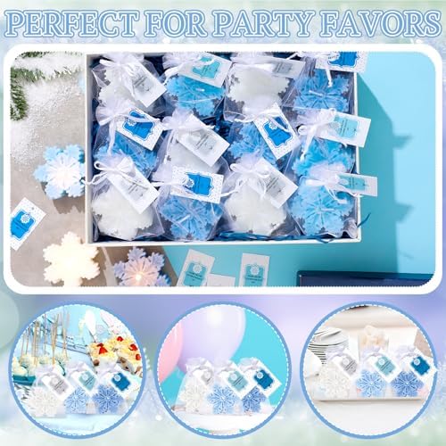 Treela 24 Sets Snowflake Candles Scented Party Favors Blue Gradient Winter - Image 5