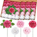 100 Pcs Artificial Rose Flowers, Gradient Pink by Luinabio