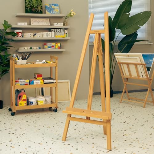 MEEDEN Art Easel Stand for Display - Adjustable Beech Wood Floor Easels for Painting, Holding Canvas up to 60", Ideal for Artist, Adults Painting Canvas, Drawing, Signs - Middle - Image 6