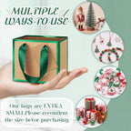Yeaqee 50 Pcs Mini Metallic Paper Gift Bags with Handle, Kraft, Green - Image 3