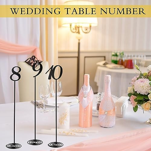 Therwen 20 Pcs Metal Table Numbers 1-20 Table Numbers for Wedding,Black - Image 3