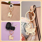 24 PCS Baby Carriage Keychain Party Favors Baby Carriage Key Ring for Party Decorations Baby Shower Key Chain Thank You Gifts for Guest Wedding Party Favor Souvenirs with Tags and Silk Bags, Twine - Image 4