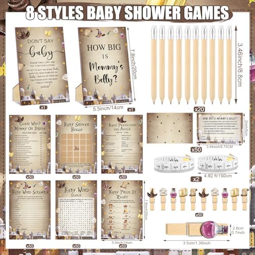 Funnymoom 426 Pcs Magical Wizard Baby Shower Games Set, 8 Games - Image 3