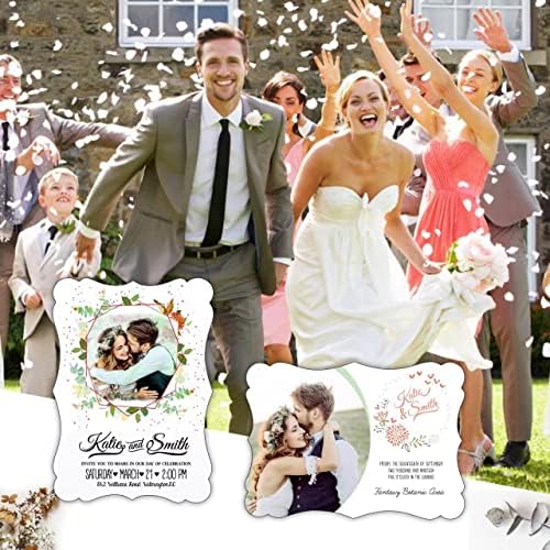Goefun 5x7 Blank Invitations Kit - 100 Pack White Postcards & 100 Pack Envelopes & 120 Sheets 115GSM Floral Vellum Jackets for Wedding, Graduation, DIY, Thank You & Baby Shower - Image 5