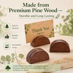 100PCS Wood Place Card Holders with Cards & Self-Adhesive, Pine Wooden Semicircular Design Table Number Name Card Stands for Wedding Baby Shower Birthday Party Menu Cafe (100, Wood color) - Image 4