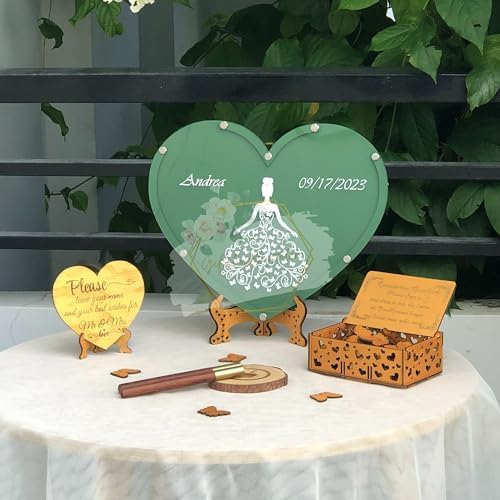 Wooden Heart Drop Box Guest Book Alternative, Butterfly Sign-in Wedding - Image 2