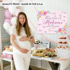 Andaz Press Personalized Large Canvas Baby Shower Welcome Sign, 16 x 20 Inches, Pink Spring Watercolor Florals, Guestbook Alternative, Custom Baby Shower Sign, for Floral Baby Shower, Baby Sprinkle - Image 5