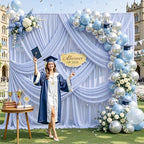 20ft×10ft Wrinkle Free Baby Blue Backdrop Curtain Drapes, 4 Panels 5ftx10ft Sheer Tulle Chiffon Backdrop Panels Curtains for Wedding Baby Shower Birthday Party Stage Photo Home Decorations - Image 6
