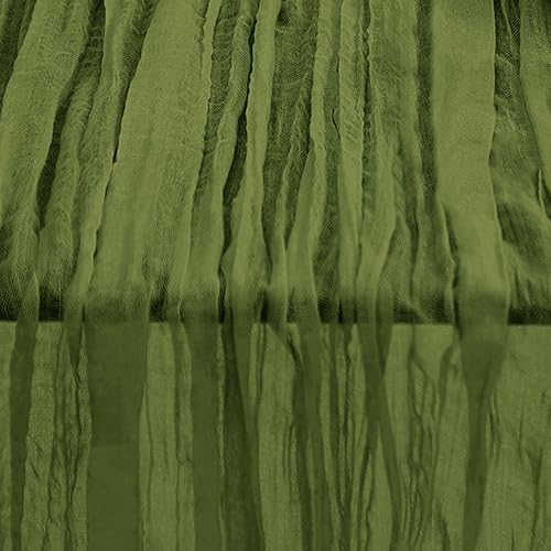 20 Pack Olive Green Cheesecloth Table Runner 35x120 Inch 10Ft Rustic Gauze Cheese Cloth Table Runner Sheer Cheesecloth Table Runners for Wedding Party Bridal Shower Decoration - Image 2