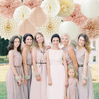 Champagne-Gold Beige-Peach Boho Party-Decorations Streamers and Champagne-Gold Beige Boho Baby-Shower Party-Decorations - Image 5