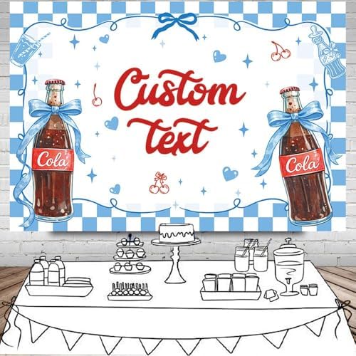 MEHOFOND 8x6ft Custom She's Ready to Pop Baby Shower Banner Backdrop Blue Coquette Shes Ready to Pop Baby Shower Decorations Gender Reveal Cake Smash Photo Booth Props - Image 4