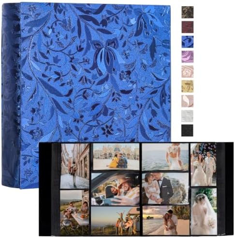 RECUTMS 1000 Photo Album 4x6 Pictures Leather Large Family Albums Blue by RECUTMS