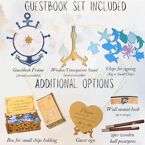 Personalized Nautical Ship Wheel Drop Box Wedding Guest Book Alternative - Image 5